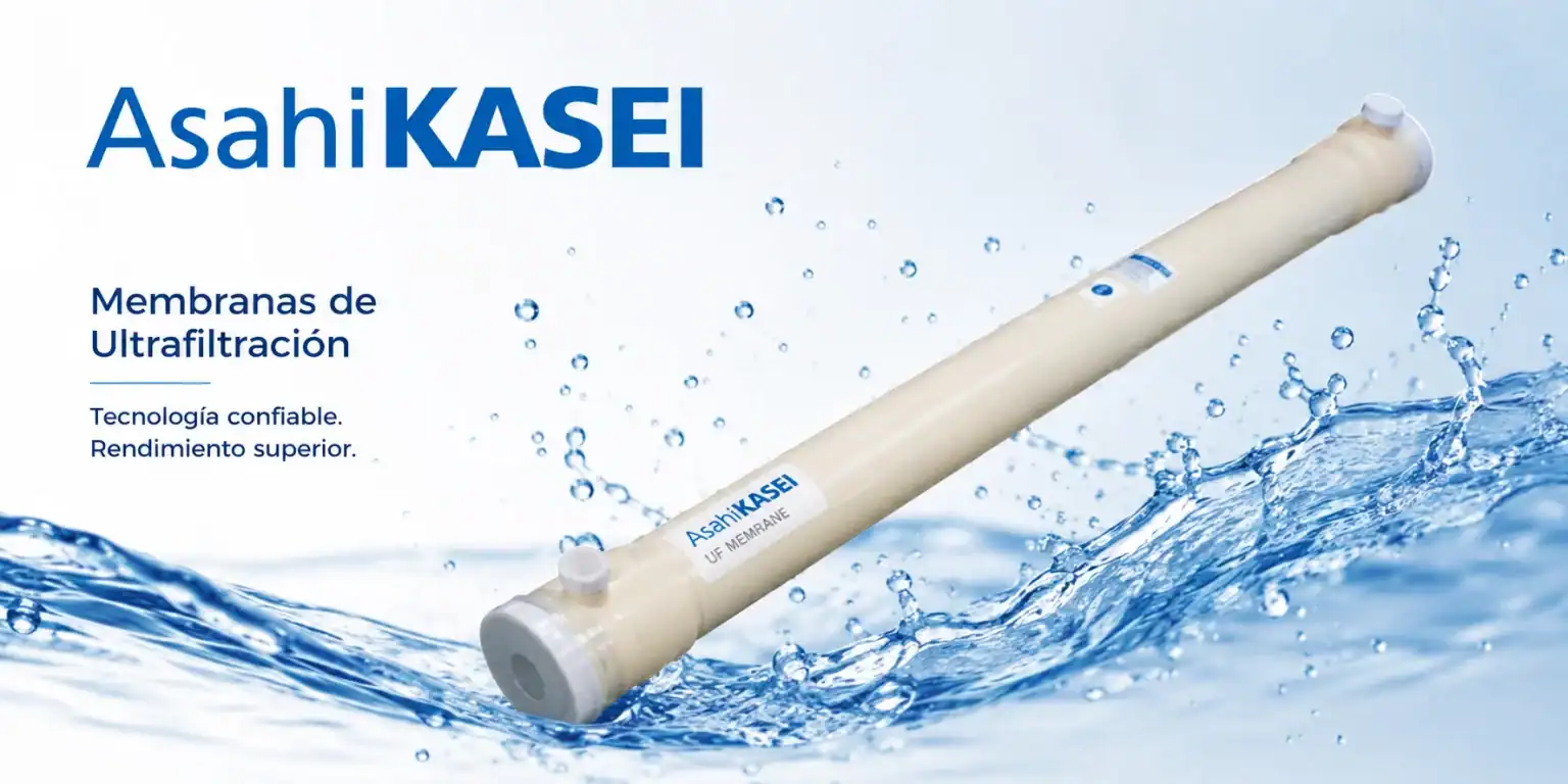 Membrana de ultrafiltración Asahi Kasei Microza para aplicaciones industriales y municipales de tratamiento de agua.